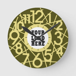 Custom Olive Gold Geometric Wall Clock
