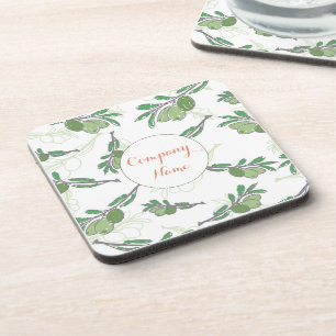 Custom Olive Tree Logo Beverage Coaster Custom