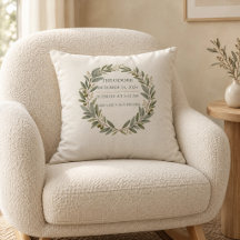 Custom Olive Wreath Birth Stats Heirloom Baby Pill