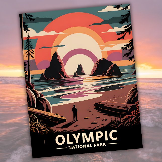 Custom Olympic National Park Rialto Beach Sunset Postcard (Custom Olympic National Park Rialto Beach Sunset Postcard)