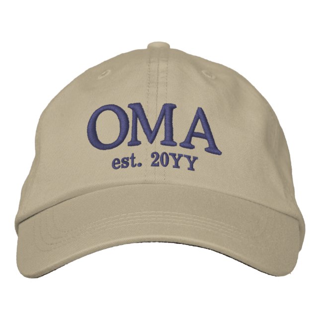 Custom Oma Est. | Gifts for Grandma Embroidered Hat (Front)