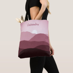 Custom Ombre Mauve Taupe Light Blush Pink Abstract Tote Bag
