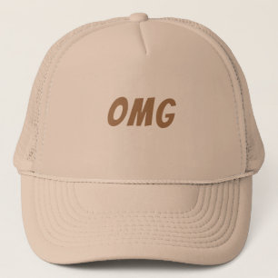 Custom OMG Text Khaki Colour Trucker Hats