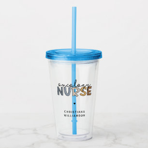 Custom Oncology Nurse Oncology RN Gifts Acrylic Tumbler