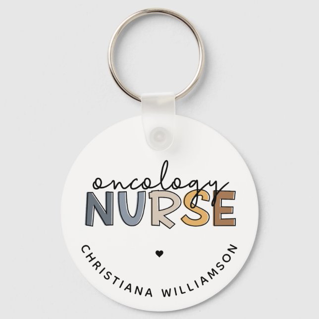 Custom Oncology Nurse Oncology RN Gifts Key Ring (Front)