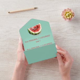 Custom ONE IN A MELON Summer Party Birthday Girl All In One Invitation