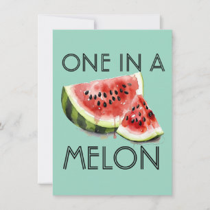 Custom ONE IN A MELON Summer Vibes Party Birthday Invitation