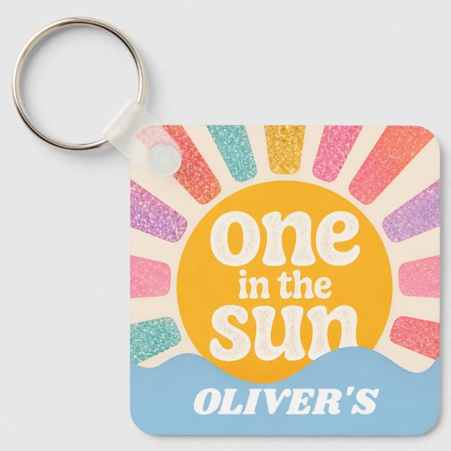 Custom One in the Sun Keychain with Name (Front)