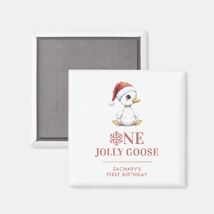 Custom One Jolly Goose December First Birthday Magnet