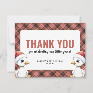 Custom One Jolly Goose December First Birthday Thank You Card