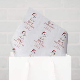 Custom One Jolly Goose December First Birthday Tissue Paper