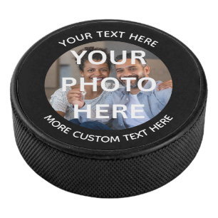 Custom One-of-a-Kind Personalized Photo & Text Hockey Puck