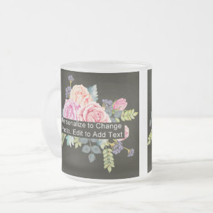 Custom One Photo Artwork Slogan 10 oz Frosted Glass Coffee Mug