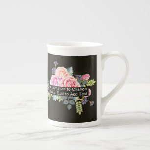 Custom One Photo Artwork Slogan Bone China Mug