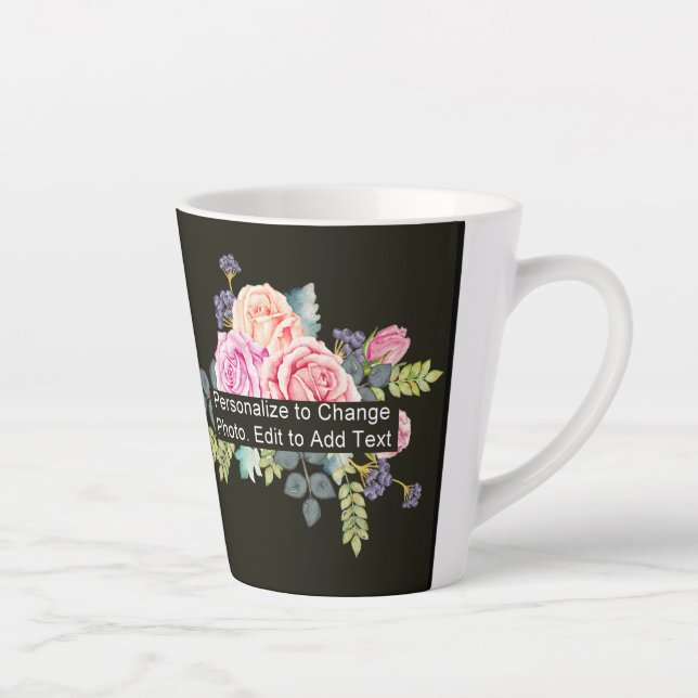Custom One Photo Artwork Slogan Small Latte Mug (Right)