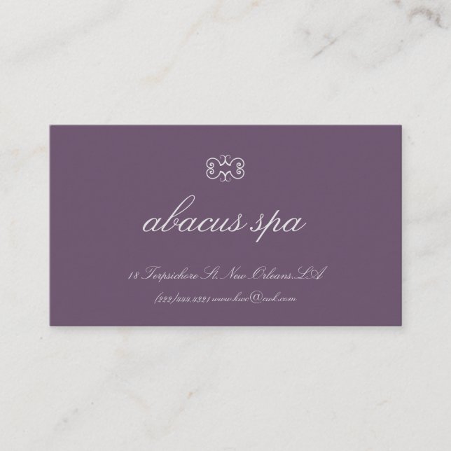 Custom One-Sided Simple but Fancy Dusty Plum Business Card (Front)