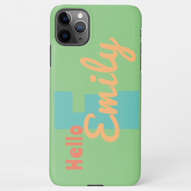 Custom onogram Phone Case – Mint, blue & Peach  (Back)
