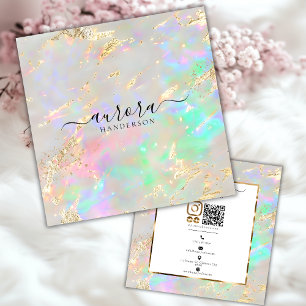Custom Opal Glow Gold Accent Calling Card