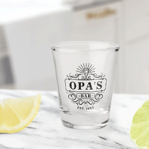 Custom Opa's Bar Year Established Shot Glass