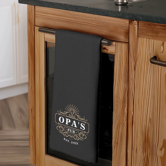 Custom Opa's Pub Year Established Tea Towel (Creator Uploaded)