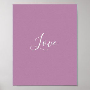 Custom Opera Mauve Solid Colour Minimalist Wedding Poster