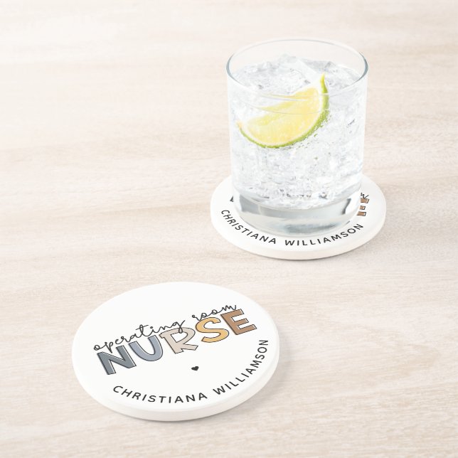 Custom Operating Room Nurse OR Nurse Appreciation Coaster (Side)