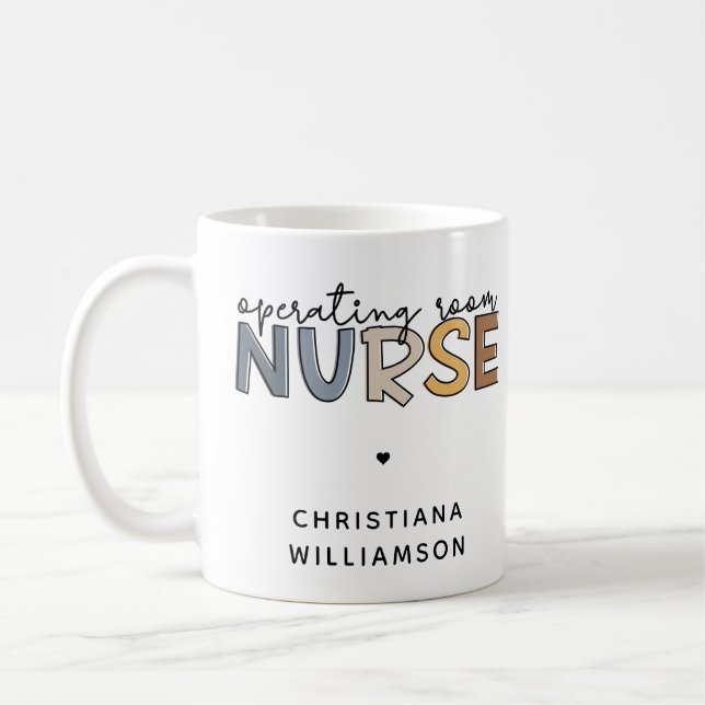 Custom Operating Room Nurse OR Nurse Appreciation Coffee Mug (Left)