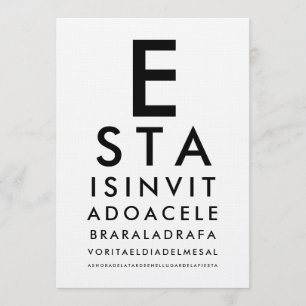 Custom Ophthalmology Optometry Eye Chart Invitation