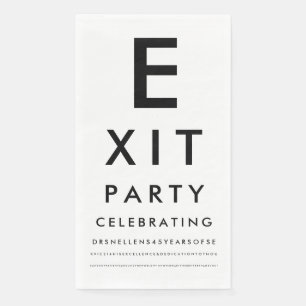 Custom Optometrist Reading Test Retirement Party Napkin