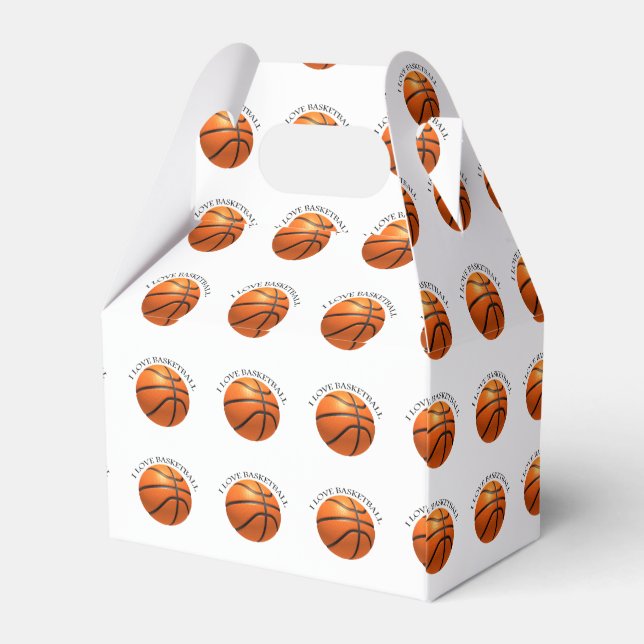 Custom orange and black leather basketball favour box (Back Side)