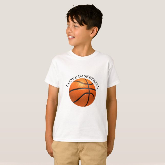 Custom orange and black leather basketball T-Shirt (Front Full)