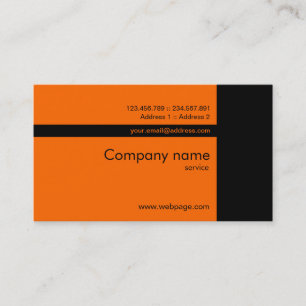 Custom orange black Business Card