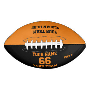 Custom orange black Football Name, Number, Team American Football