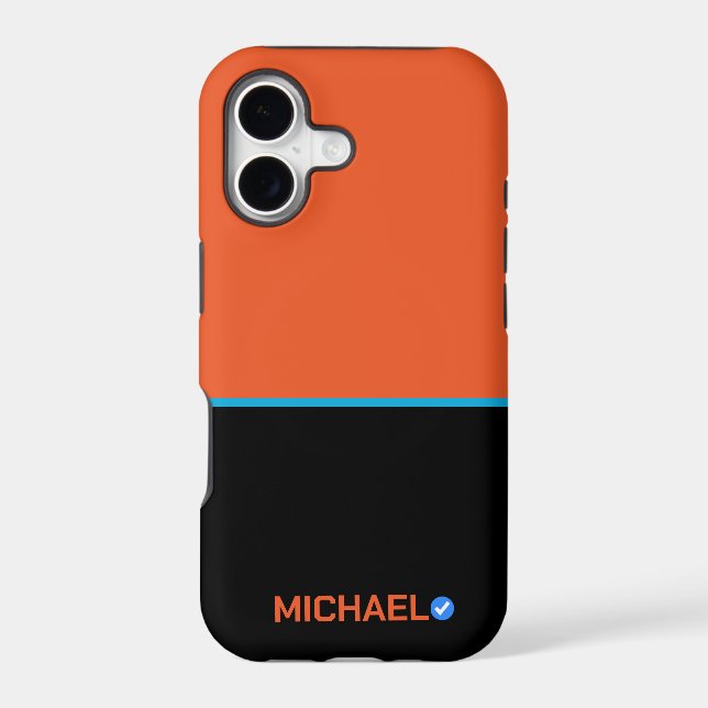 Custom Orange Blue Stripes (Back)