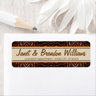 Custom Orange Brown Black Nouveau Deco Pattern