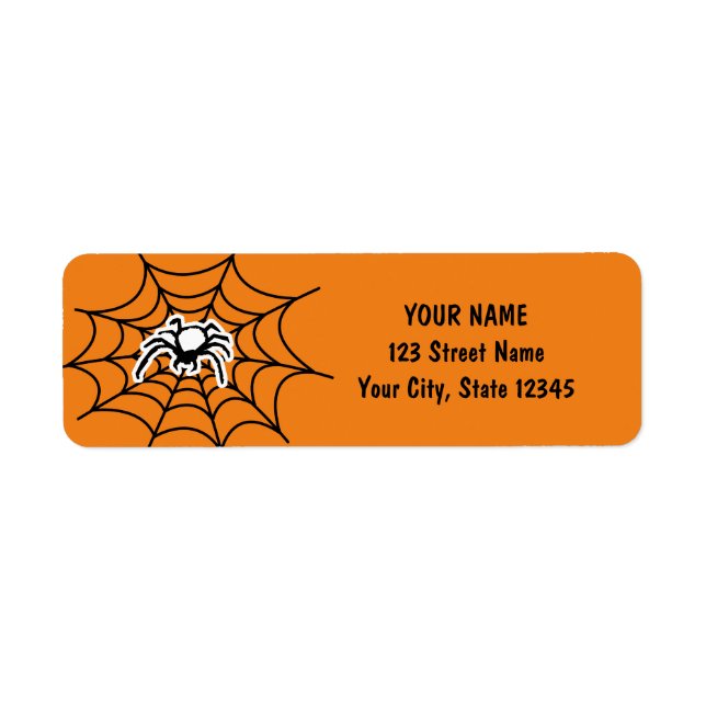 Custom orange Halloween return address labels (Front)