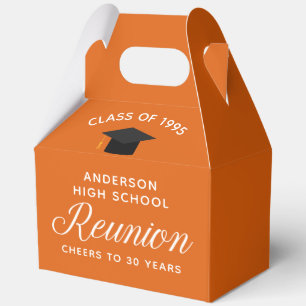Custom Orange High School Alumni Reunion Party Favour Box