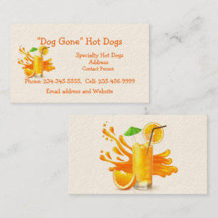 Custom Orange Juice or or Food Cart Business Card