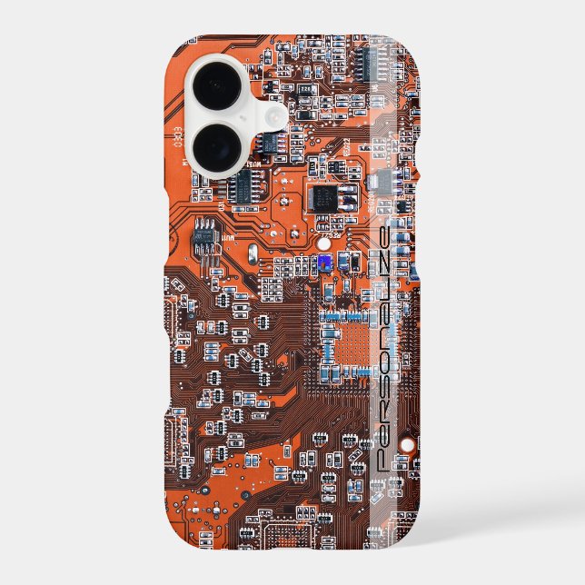 Custom Orange PCB Circuit Board for IT Pros (Back)