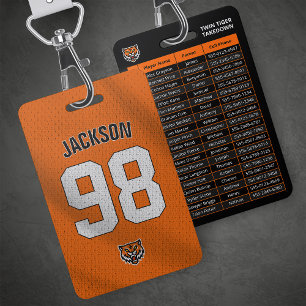 Custom Orange Player Team Roster Card Sport Badge ID Badge