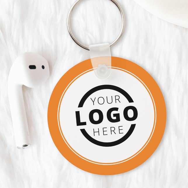 Custom Orange Promotional Business Logo Branded Key Ring (Creator Uploaded)