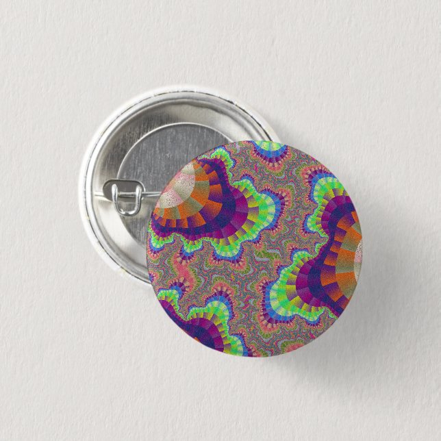 Custom Orange Rainbow Gear Small Round Button (Front & Back)