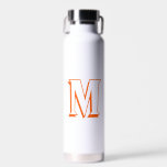 Custom Orange Superhero Monogram Coffee Tea Milk Water Bottle<br><div class="desc">Create your own custom, personalised, fun, cool, stylish, superhero style /script / font / typography orange monogram / initial, spill-proof, stainless steel, condensation-resistant exterior, monogrammed matte black durable double-wall Thor Copper Vacuum Insulated tea / coffee / milk / soup / beverage water Bottle that keeps beverages hot for 12 hours...</div>