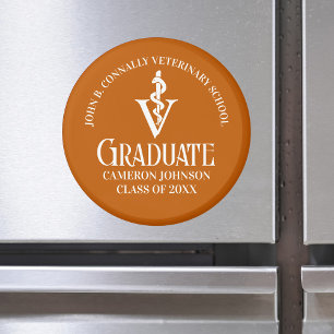 Custom Orange Veterinary School Graduation Magnet