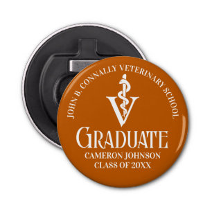 Custom Orange Veterinary School Graduation Party Bottle Opener