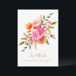 Custom Orange Watercolor Floral Photo Wedding  Thank You Card<br><div class="desc">Custom Pink and Orange Watercolor Floral Wedding Thank You Card with Photo</div>