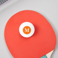 Custom Orange White Monogrammed Table Tennis Beer