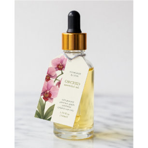 Custom Orchid Essential Oil Business Tag