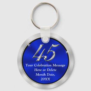 Custom Order Blue 45th Anniversary Keychains