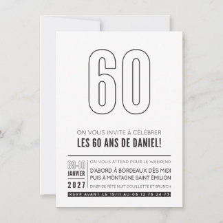 CUSTOM ORDER Daniel's 60th Birthday Party Invitation